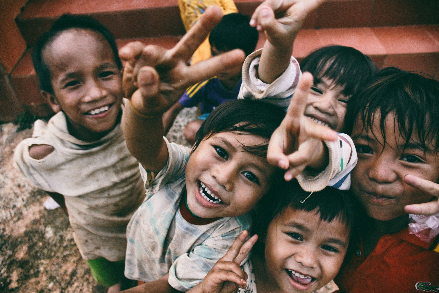 Kids smiling at the camera