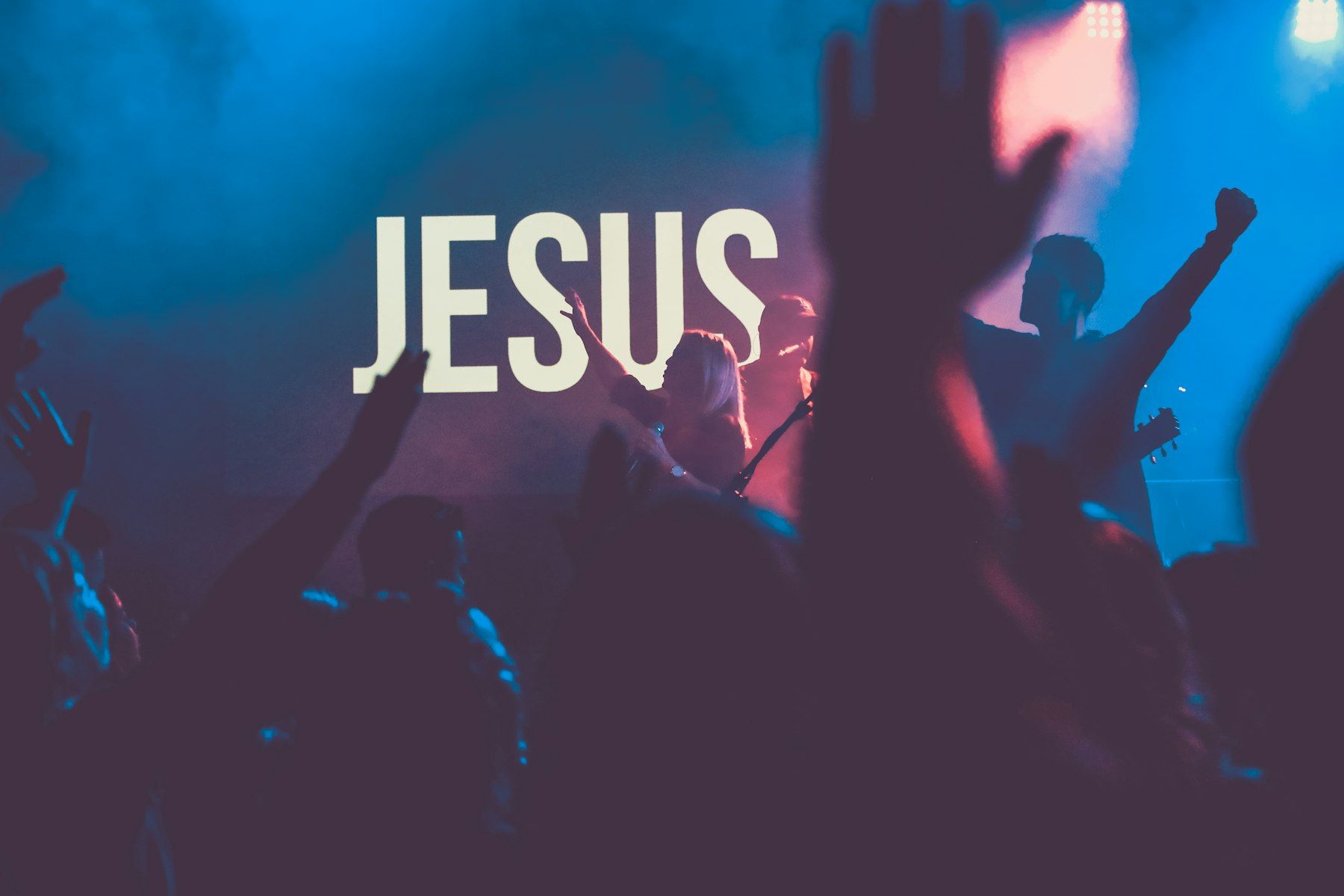 A worship band on stage